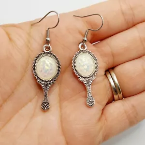 Magic Mirror Charm Ohrhänger, Edelstahl Ohrring Haken, US-Verkäufer - Bild 1 von 2