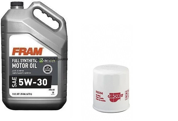 Filtro de aceite de motor CARQUEST R85394 y marco de 5 cuartos de galón 5W30 aceite de motor totalmente sintético Foto 1 de 1