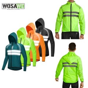 WOSAWE Hooded Cycling Windbreaker Men Running Jacket MTB Bike Ride Windproof Top - Picture 1 of 17