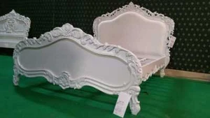 KING size Diamond Solid White Opluent look designer baroque style bed frame - Picture 1 of 5