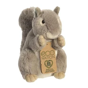 Aurora World Plush Eco Nation Eichhörnchen 35011 20cm Plüschtier Grau & Weiß - Picture 1 of 9
