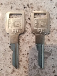 GM BLANK KEYS B-63 UNCUT PAIR CURTIS KEYS - Picture 1 of 1