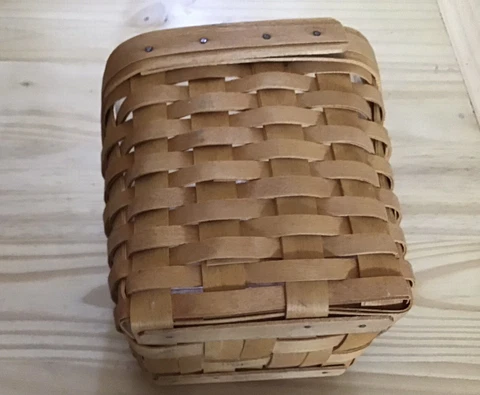 Longaberger Basket, Vintage,sign 1997, Liner, Small Size 6by 6 Square,6 Deep Cover