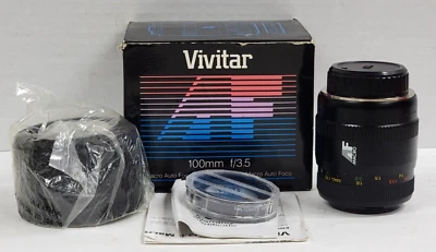 VIVITAR 100MM F/3.5 MC MACRO LENS PENTAX MINOLTA / SONY MOUNT (NOS IN BOX) - Image 1 of 4