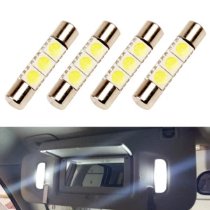 4 x White LED 6614F 6641 TS-14V1CP F30-WHP Fuse Visor Vanity Mirror Light Bulbs - Picture 1 of 6