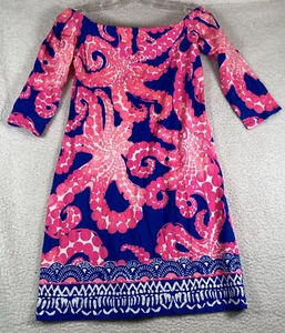 Abito donna Lilly Pulitzer Laurana Ikat blu polpo nuovo con etichetta, taglia S - Foto 1 di 11