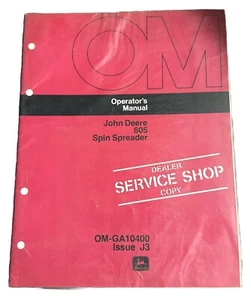 John Deere 605 Spin Spreader OMGA10400 Manuale Operatori Libretto - Foto 1 di 5