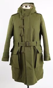 $7,450 Gucci Shearling Fur Lined Belted Trench Coat SZ 52/42 Large Green - Picture 1 of 13