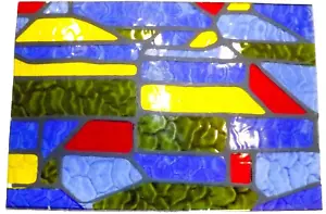 RARE 12 Vintage Window Panes NOS Plastic Stained Glass Late 1960s 12"1/2 - 8"1/2 - Picture 1 of 4