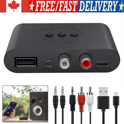 Bluetooth 5.2 Receiver Wireless 3.5mm Jack AUX to-2 RCA Audio Stereo Adapter N - Image 1 of 4