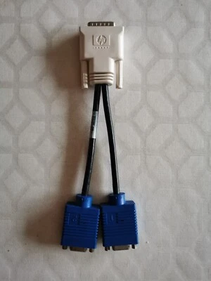 Original HP DMS-59 auf 2 x VGA Splitter Y Adapter Kabel - DMS 59 - Bild 1 von 4