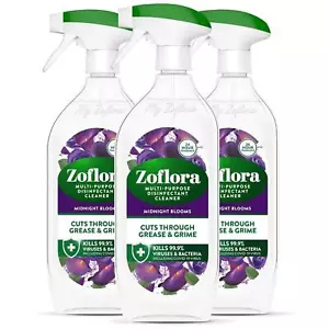 Zoflora Midnight Blooms Multi-Purpose Disinfectant Cleaner Spray Pack of 3x800ml - Picture 1 of 3