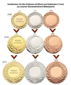 50 Medaillen (Farbzusammenstellung nach Wunsch) mit Emblem, Band, Text - Bild 1 von 7