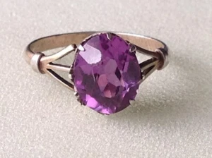Anillo vintage de la URSS de plata de ley 875 piedras alejandrita joyería fina para mujer 7,5 - Imagen 1 de 8