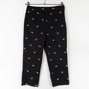 Coldwater Creek Mujer 6 Pantalones Cortos Negro Bordado Cebras Algodón Elástico - Imagen 1 de 9