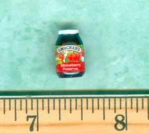 Casa delle bambole formato miniatura marmellata di fragole barattolo conserva - Foto 1 di 2