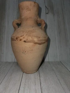 Alte antike Vintage ca 1800er kleine Rotware Vase mit Griffen - Bild 1 von 7