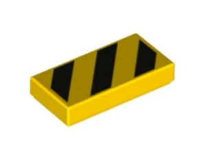 5x Lego Fliese 1x2 gelb mit schwarzen Streifen - Bild 1 von 1