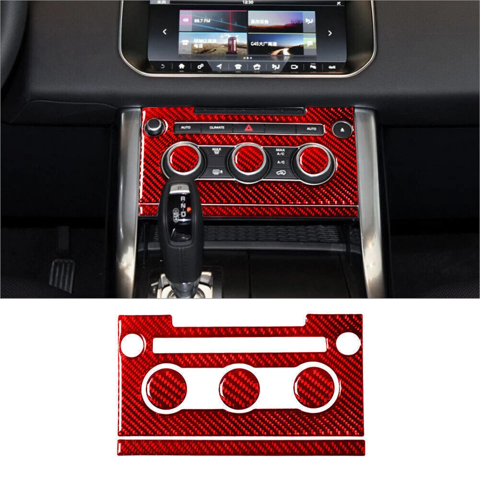 Cubierta de control de clima interior de fibra de carbono roja para Land Rover Range Rover Foto 1 de 4