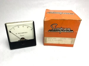 Simpson Model 1327 DC Milliamp Meter - NOS NIB (New In Box) Cat No 6370 - Picture 1 of 10