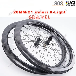 700c Road Bike Carbon Wheels Disc Brake Width 28mm Inner 21mm Depth 33-60mm - Picture 1 of 6