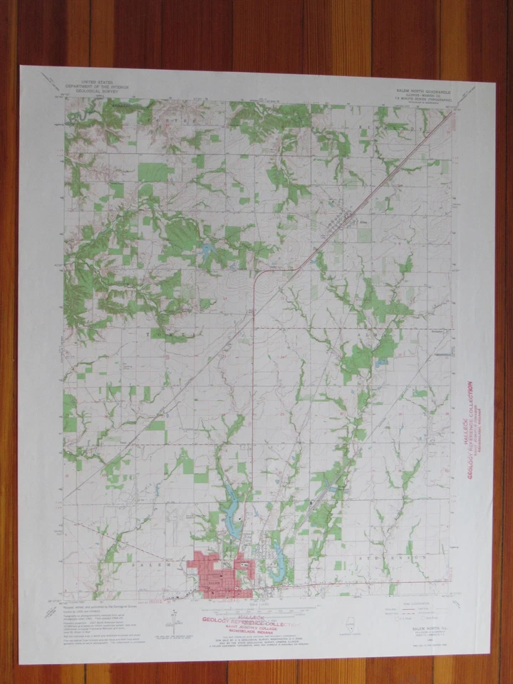 Salem North Illinois 1966 Original Vintage USGS Topo Map - Image 1 of 1