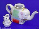 Vintage Hand Painted Elephant Ceramic Teapot Creamer w/ Lid Made in China