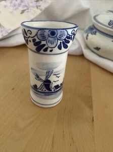 Vintage DELFT Mini 3.5" PITCHER Creamer Blue White Windmill EUC - Picture 1 of 5