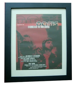 OASIS+Familiar Millions+Wembley+POSTER+AD+ORIGINAL 2000+FRAMED+FAST+GLOBAL SHIP - Imagen 1 de 7