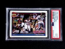 CARLTON FISK PSA 9 MINT 1991 TOPPS DESERT SHIELD CARD #170 BASEBALL HOF RARE SOX