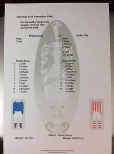 1946-47 Portsmouth v Stoke City Div 1 Matchsheet - Bild 1 von 1