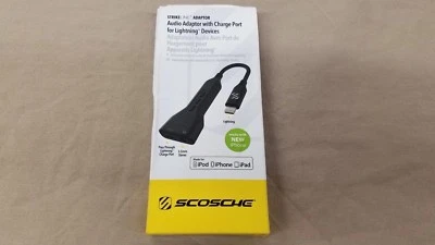 NEW Scosche Lightning Adaptor to iPhone 7/8/10/X Headphone Adapter & Charge Port - Image 1 of 2
