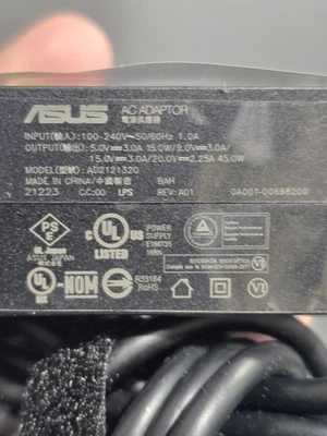 Genuine Asus 45W Type USB-C AC Adapter AD2121320 Laptop Power Supply Cord - Image 1 of 4