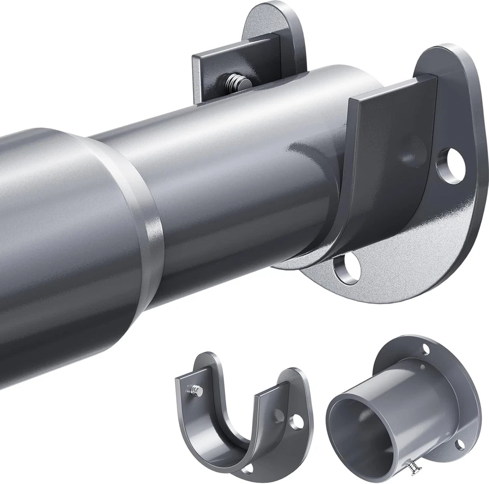 Barra colgante ajustable de 17-99 pulgadas plateada de alta resistencia montada en la pared Foto 1 de 4