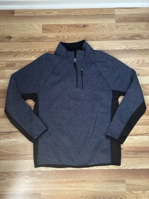 Suéter Pullover Beverly Hills Polo Club Para Hombre Azul Negro 1/4 Cremallera Talla L Foto 1 de 4