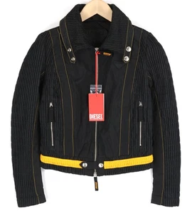 DIESEL G-Ritas Women Jacket S Black Textured Single Breasted Neck RRP€250 * - Picture 1 of 14