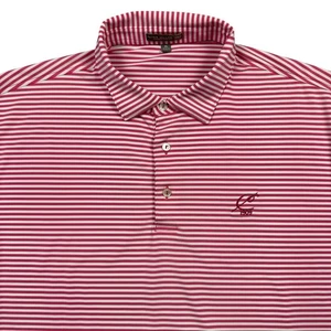 Camisa Polo Peter Millar Verano Confort Para Hombres XL Rosa Blanco Rayas Golf 1909 Logo - Imagen 1 de 12
