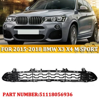 Front Bumper Upper Grille For 2015-18 BMW X3 X4 M-Sport Center Grill 51118056936 - Изображение 1 из 4