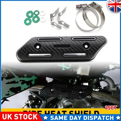 2x Blue Exhaust Guard Muffler Pipe Heat Shield Cover Heel Guard For Dirt Bike UK - Image 1 of 4