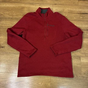 Chaqueta Pullover Polar Marmot 1/4 Cremallera Para Hombre L Rojo Bolsillo Exterior Senderismo - Imagen 1 de 5