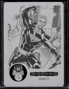 2024 Upper Deck Marvel Beginnings S2 V2 - Hawkeye - Black Printing Plate 1/1 - Picture 1 of 2