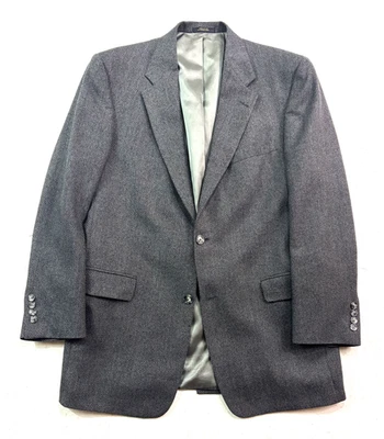 Chaqueta Blazer Hart Schaffner Marx 42R Gris Espiga Traje Deportivo Abrigo Lana EE. UU. Foto 1 de 4