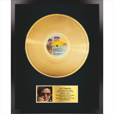 Hector Lavoe - De ti depende / LP Gold 12 in. / Souvenir in black frame / Salsa - Image 1 of 4