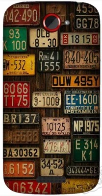 Cover per Htc One S,in plastica rigida,design targhe - Immagine 1 di 4