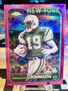 2024 Keyshawn Johnson Topps Chrome Pink Refractor #147 New York Jets - Picture 1 of 2