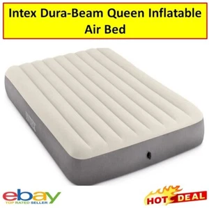 Intex Queen Air Mattress Inflatable Air Bed Blow Up Mat Matress Camping Airbed - Picture 1 of 8