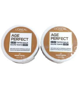 (2) L'Oreal Age Perfect 4 in 1 Tinted Face Balm Foundation, #20 Medium - Picture 1 of 2