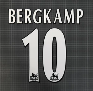 BERGKAMP #10 1997-2007 Player Size Premier League White Nameset Lextra - Picture 1 of 2