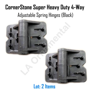 CornerStone Super Heavy Duty 4-Way Adjustable Spring Hinges (One Pair) (Black) - Picture 1 of 6