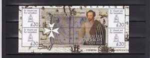 SA02 St Vincent & Grenadines 2009 Coat of Arms Walter Raleigh souvenir sheet - Picture 1 of 1